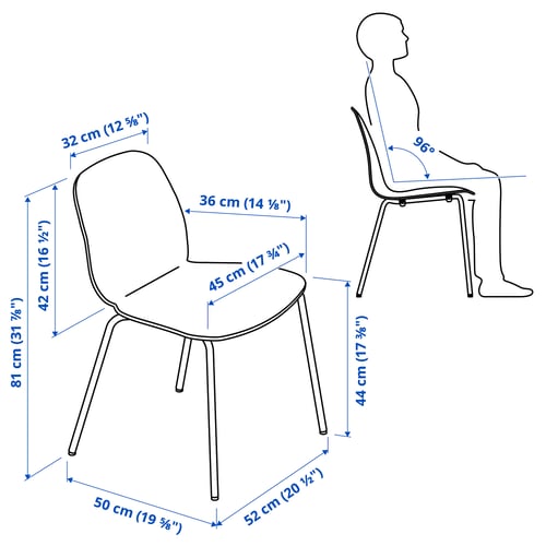 LIDÅS Chaise, noir/Sefast blanc