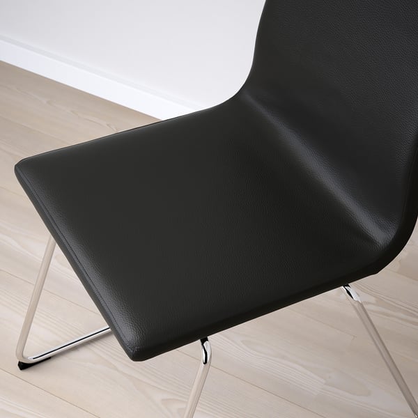 LILLÅNÄS Chaise, chromé/Glose noir