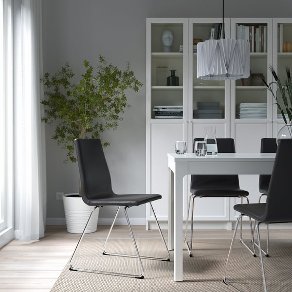 LILLÅNÄS Chaise, chromé/Glose noir
