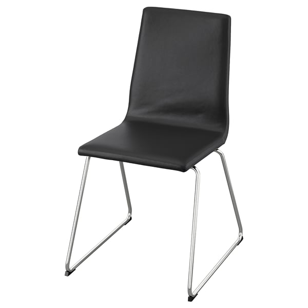 LILLÅNÄS Chaise, chromé/Glose noir