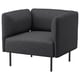 LILLEHEM Fauteuil, Gunnared/gris foncé métal