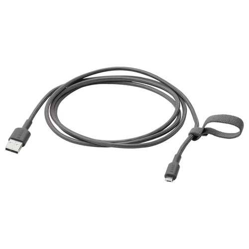 LILLHULT USB-A vers USB-micro, gris foncé, 1.5 m