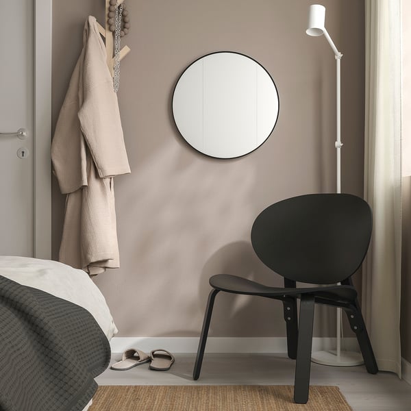 LINDBYN Miroir, noir, 50 cm
