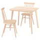 LISABO / HÖGVED Table et 2 chaises, plaqué frêne/plaqué bouleau, 88 cm