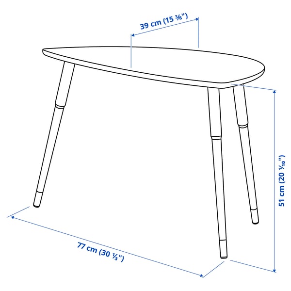 LÖVBACKEN Table d'appoint, vert clair, 77x39 cm