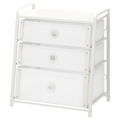 LOTE Commode 3 tiroirs, blanc, 55x62 cm