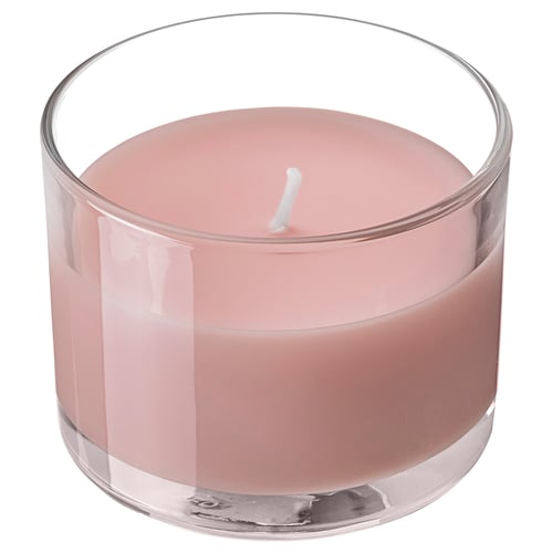LOTSFÅGEL Bougie parfumée dans verre, Fruits rouges rose clair, 20 hr