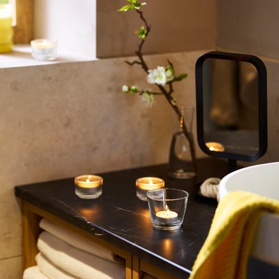 LOTSFÅGEL Bougie parfumée, fleur de citronnier jaune clair, 3.5 hr