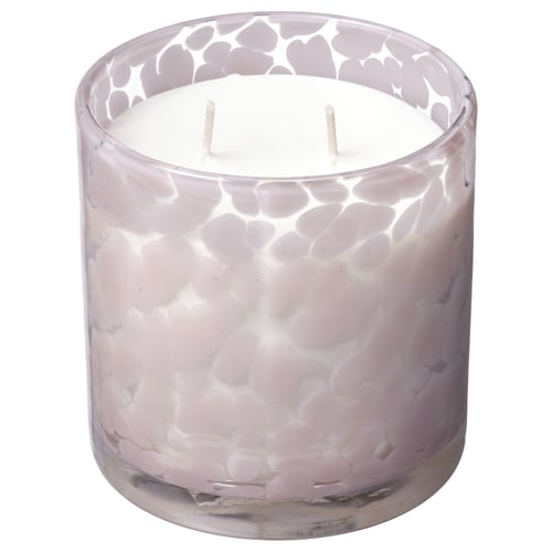 LUGNARE Bougie parf 2 mèches ds verre, jasmin/rose clair, 50 hr