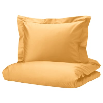 LUKTJASMIN Housse de couette et 1 taie, jaune, 150x200/50x60 cm