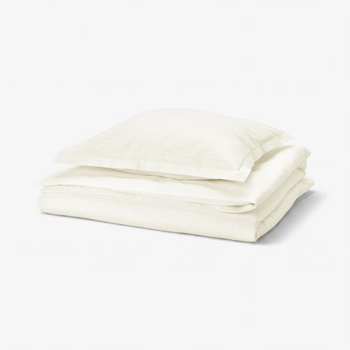 LUKTVICKER Housse de couette et 1 taie, blanc, 150x200/50x60 cm