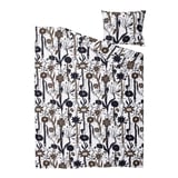 LUNDSKAFTING Housse de couette et 1 taie, blanc/noir/brun, 150x200/50x60 cm