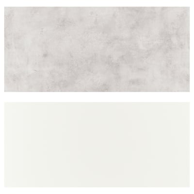 LYSEKIL Revêtement mural, double face blanc/gris clair imitation ciment, 119.6x55 cm