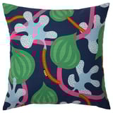 MÄVINN Housse de coussin, bleu foncé multicolore/motif floral, 50x50 cm