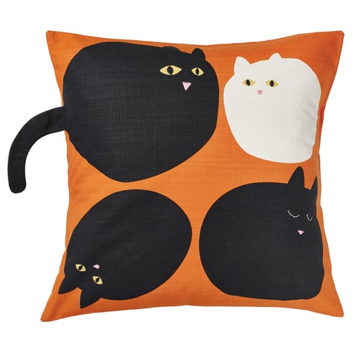 MÄVINN Housse de coussin, motif chat orange, 50x50 cm