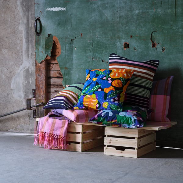 MÄVINN Housse de coussin, multicolore/motif rayé, 50x50 cm