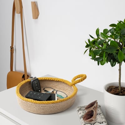 MÄVINN Panier, lot de 2, jaune jute