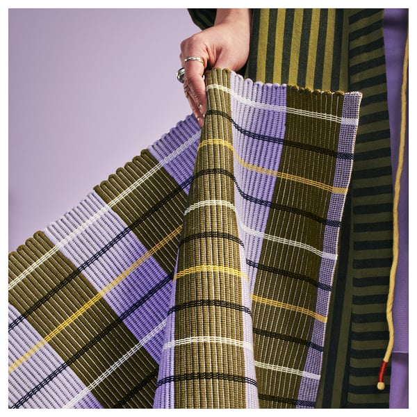MÄVINN Tapis, rayé multicolore, 60x90 cm