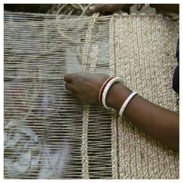 MÄVINN Tapis tissé plat, à pois naturel, 70x180 cm
