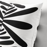 MAJSMOTT Housse de coussin, blanc cassé/noir, 50x50 cm