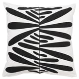 MAJSMOTT Housse de coussin, blanc cassé/noir, 50x50 cm