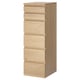 MALM Commode 6 tiroirs, plaqué chêne blanchi/miroir, 40x123 cm