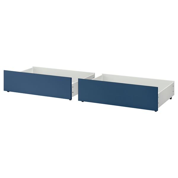 MALM Rangement pr lit haut, bleu, 200 cm