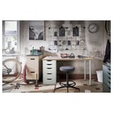 MÅLSKYTT / ALEX Bureau, bouleau/blanc, 140x60 cm
