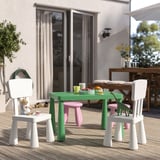 MAMMUT Table enfant, intérieur/extérieur/vert vif, 77x55 cm