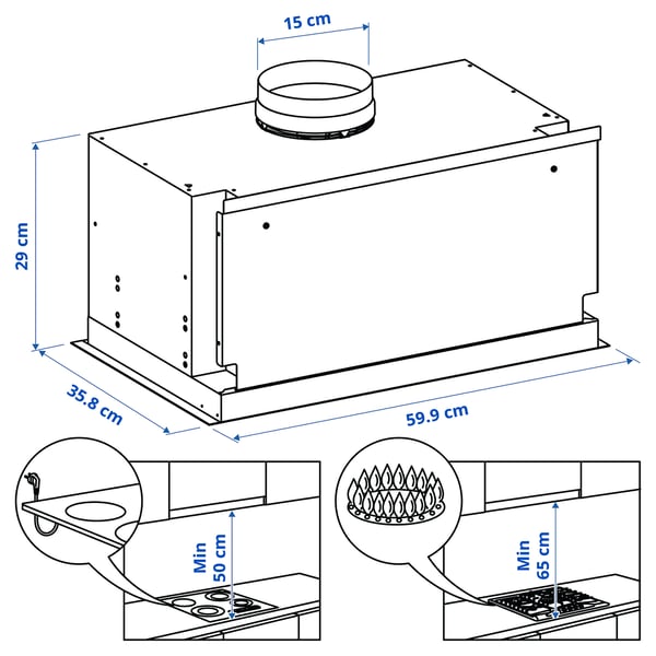 MÅNGSBO Hotte aspirante intégrée, IKEA 700, 60 cm