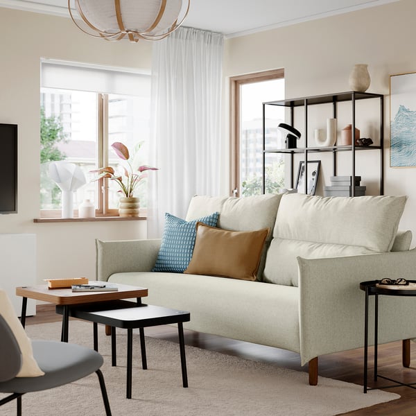 MANNARP Canapé 3 places, Gunnared beige