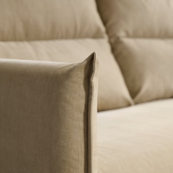 MANNARP Canapé 4 places + méridienne, Saxemara gris-beige