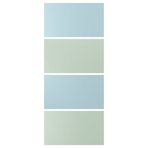 MEHAMN 4 panneaux pour porte coulissante, bleu clair/vert clair, 100x236 cm