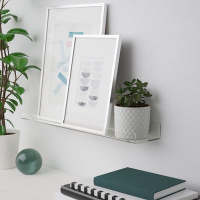MELLÖSA Tablette pour photos, incolore, 60 cm