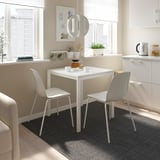 MELLTORP / LIDÅS Table et 2 chaises, blanc blanc/blanc blanc, 75x75 cm