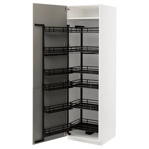 METOD Armoire avec rangement coulissant, blanc/Stensund beige, 60x60x200 cm