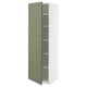 METOD Armoire avec tablettes, blanc/Axstad gris vert, 60x60x200 cm