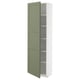 METOD Armoire avec tablettes, blanc/Axstad gris vert, 60x37x200 cm