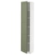 METOD Armoire avec tablettes, blanc/Axstad gris vert, 40x37x200 cm