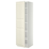 METOD Armoire avec tablettes, blanc/Bodbyn blanc cassé, 60x60x200 cm