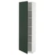 METOD Armoire avec tablettes, blanc/Havstorp vert profond, 60x37x200 cm