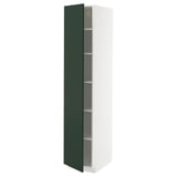 METOD Armoire avec tablettes, blanc/Havstorp vert profond, 40x60x200 cm