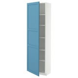 METOD Armoire avec tablettes, blanc/Lerhyttan bleu, 60x37x200 cm