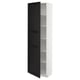 METOD Armoire avec tablettes, blanc/Lerhyttan teinté noir, 60x37x200 cm