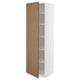 METOD Armoire avec tablettes, blanc/Tistorp effet noyer foncé, 60x60x200 cm