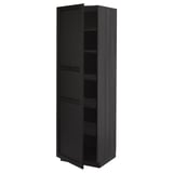 METOD Armoire avec tablettes, noir/Lerhyttan teinté noir, 60x60x200 cm