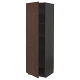 METOD Armoire avec tablettes, noir/Sinarp brun, 60x60x200 cm