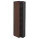 METOD Armoire avec tablettes, noir/Sinarp brun, 60x37x200 cm