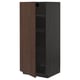 METOD Armoire avec tablettes, noir/Sinarp brun, 60x60x140 cm