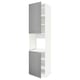 METOD Armoire four + 2 portes/tablette, blanc/Bodbyn gris, 60x60x240 cm